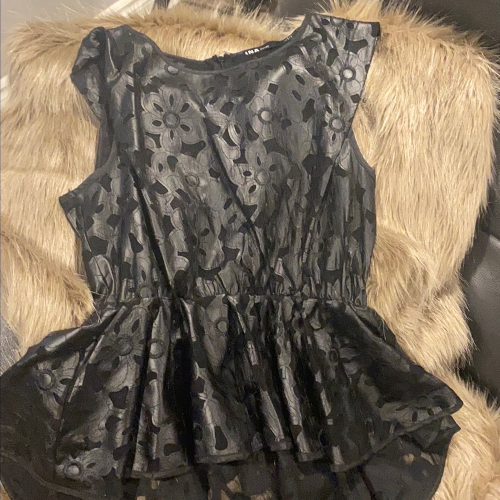 Black peplum top